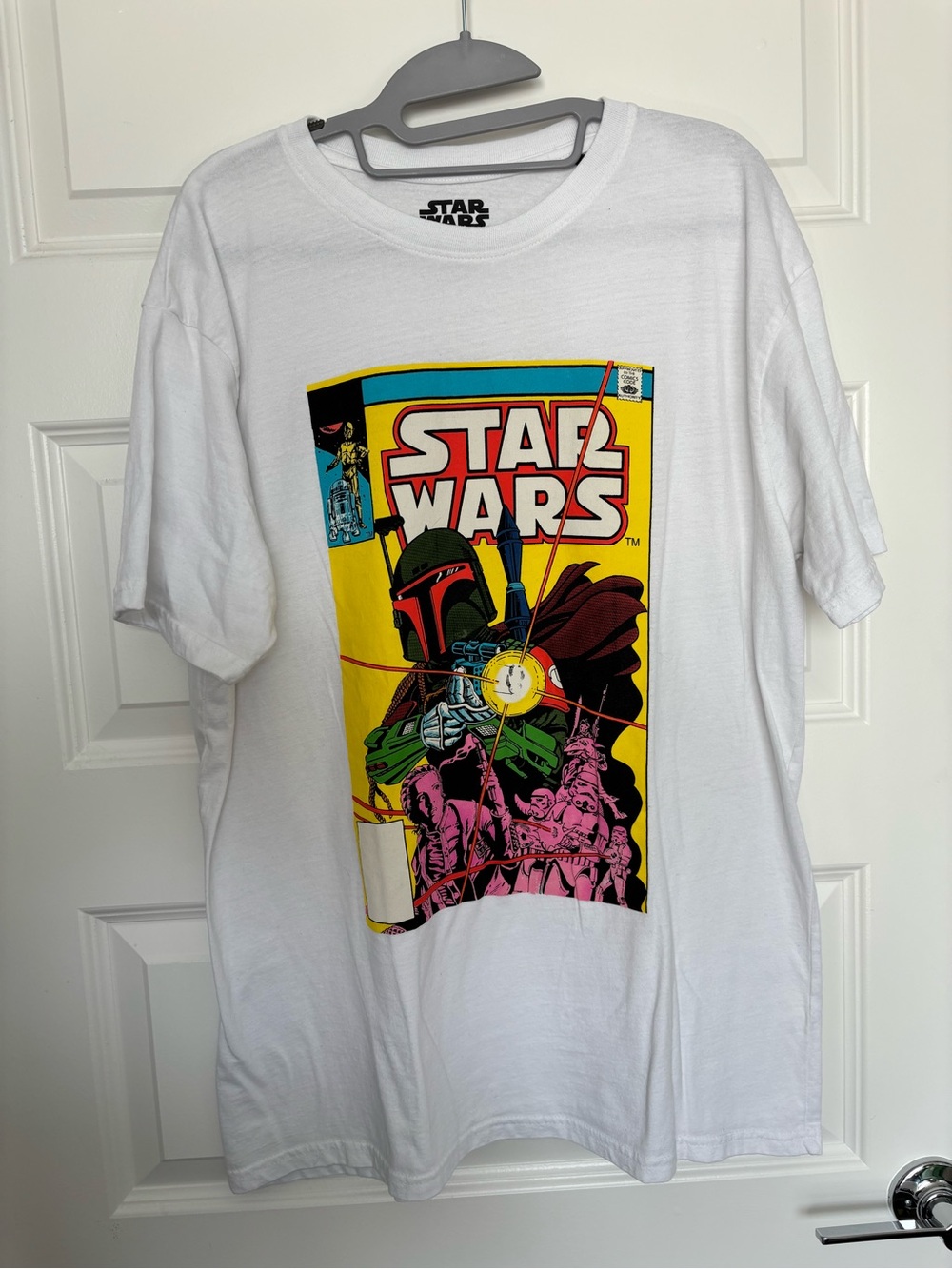 Star Wars Men’s White Graphic T-Shirt featuring Boba Fett